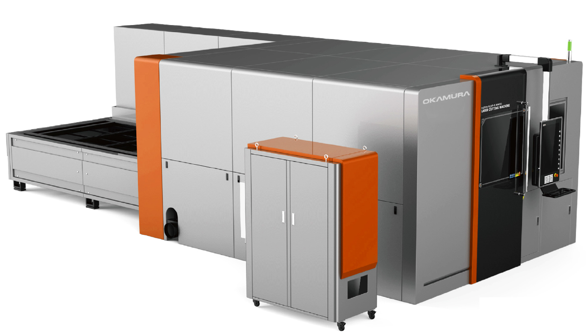 OKAMURA ULET 4015P 3 kW Dual-Table Fiber Optic Hybrid Laser